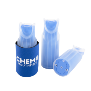Three Chemo Mouthpiece devices.